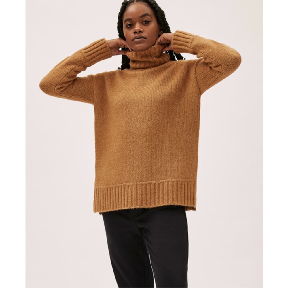 Everlane The Cloud Turtleneck Sweater Size Small NWT Heathered Chai